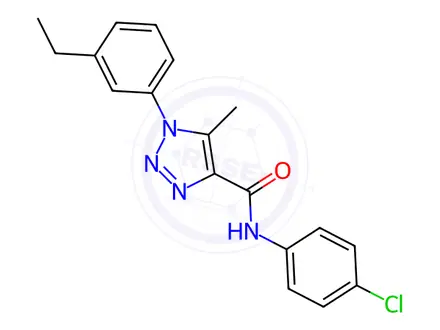 Chemical structure of N-(4-chlorophenyl)-1-(3-ethylphenyl)-5-methyltriazole-4-carboxamide