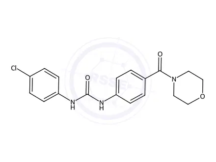 Chemical structure of 1-(4-Chlorophenyl)-3-(4-(morpholine-4-carbonyl)phenyl)urea