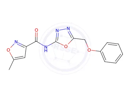 Chemical structure of 5-Methyl-N-(5-(phenoxymethyl)-1,3,4-oxadiazol-2-yl)isoxazole-3-carboxamide