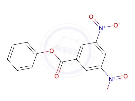 Chemical structure of Benzoic acid, 3,5-dinitro-, phenyl ester