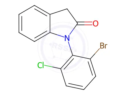 Chemical structure of 1-(2-Bromo-6-chlorophenyl)indolin-2-one
