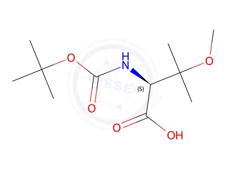 Chemical structure of (2S)-2-{[(Tert-butoxy)carbonyl]amino}-3-methoxy-3-methylbutanoic Acid