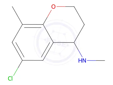 Chemical structure of 6-Chloro-n,8-dimethyl-3,4-dihydro-2h-1-benzopyran-4-amine