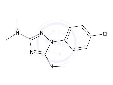 Chemical structure of 1-(4-Chlorophenyl)-N3,N3,N5,N5-tetramethyl-1H-1,2,4-triazole-3,5-diamine
