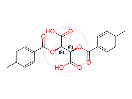 Chemical structure of (-)-O,O'-di-p-Toluoyl-L-tartaric Acid