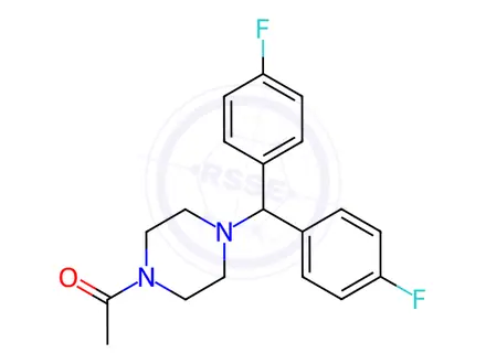 Chemical structure of 1-(4-(bis(4-Fluorophenyl)methyl)piperazin-1-yl)ethan-1-one