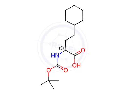 Chemical structure of (S)-2-((Tert-Butoxycarbonyl)Amino)-4-Cyclohexylbutanoic Acid