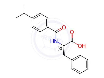 Chemical structure of N--[4-(1-Methylethyl)benzoyl]-D-phenylalanine