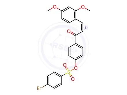 Chemical structure of 4-[(2Z)-3-(2,4-Dimethoxyphenyl)prop-2-enoyl]phenyl 4-bromobenzene-1-sulfonate