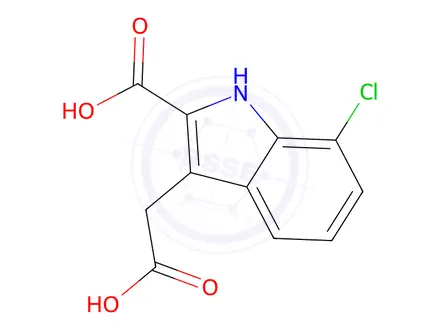 Chemical structure of 3-(Carboxymethyl)-7-chloro-1H-indole-2-carboxylic acid