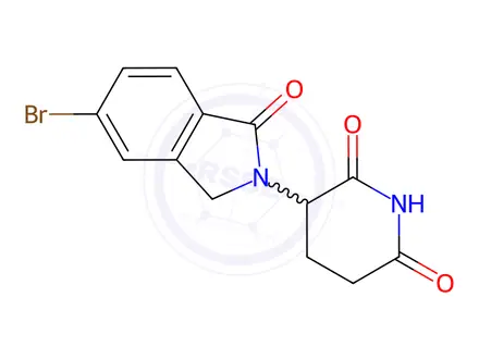Chemical structure of 3-(5-Bromo-1-oxo-2-isoindolinyl)piperidine-2,6-dione