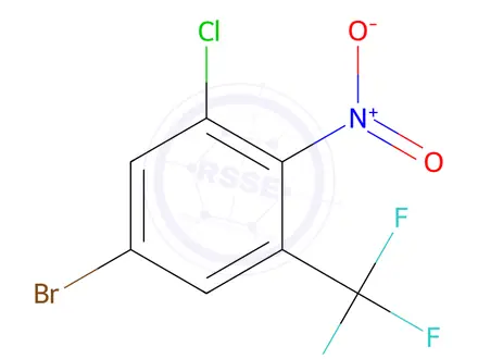 Chemical structure of 5-Bromo-1-chloro-2-nitro-3-(trifluoromethyl)benzene