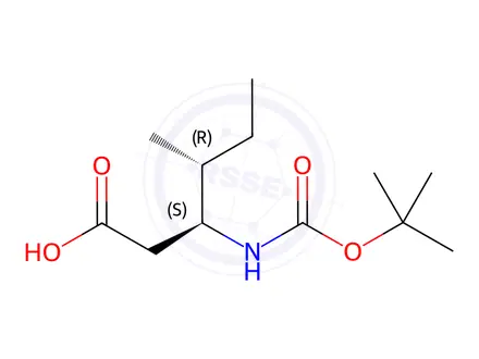 Chemical structure of (3s,4r)-3-{[(tert-butoxy)carbonyl]amino}-4-methylhexanoic acid