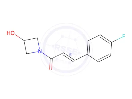 Chemical structure of (2e)-3-(4-fluorophenyl)-1-(3-hydroxyazetidin-1-yl)prop-2-en-1-one