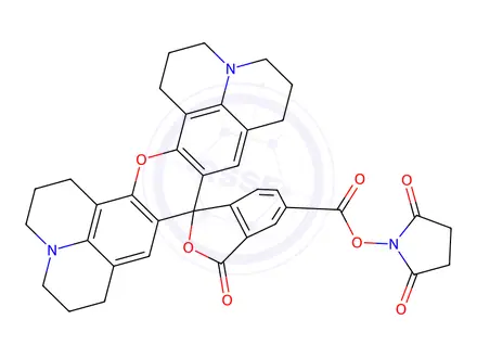 Chemical structure of 5(6)-Carboxy-X-rhodamine N-Succinimidyl Ester