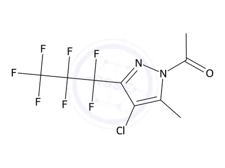 Chemical structure of 1-(4-Chloro-5-methyl-3-(perfluoropropyl)-1H-pyrazol-1-yl)ethan-1-one
