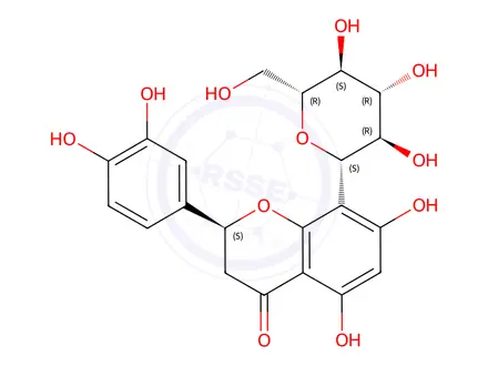 Chemical structure of Eriodictyol-8-glucoside