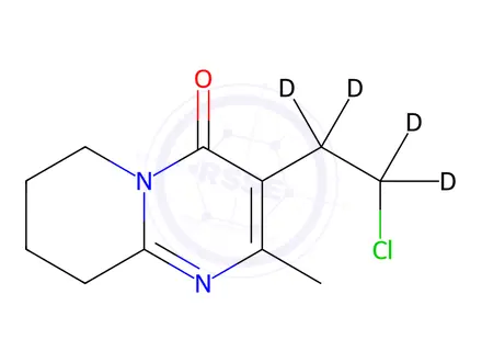 Chemical structure of 3-(2-Chloroethyl-d4)-2-methyl-6,7,8,9-tetrahydro-4H-pyrido[1,2-a]pyrimidin-4-one