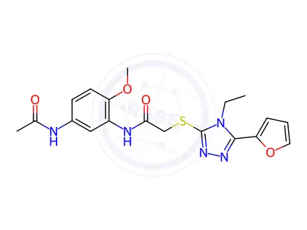 Chemical structure of N-(5-Acetamido-2-methoxyphenyl)-2-((4-ethyl-5-(furan-2-yl)-4H-1,2,4-triazol-3-yl)thio)acetamide