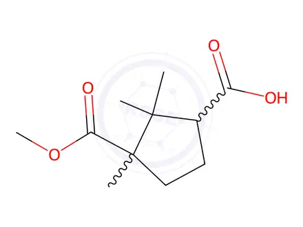 Chemical structure of 3-(METHOXYCARBONYL)-2,2,3-TRIMETHYLCYCLOPENTANE-1-CARBOXYLIC ACID