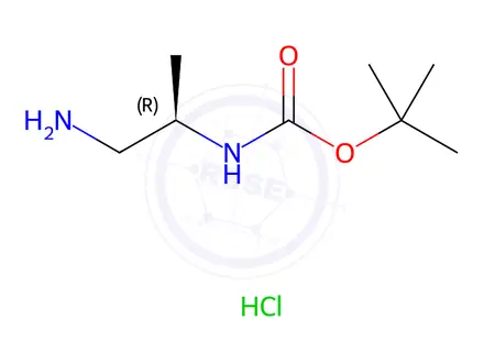Chemical structure of (R)-tert-Butyl (1-Aminopropan-2-yl)carbamate Hydrochloride
