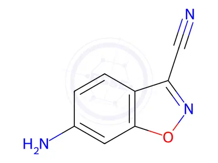 Chemical structure of 1,2-Benzisoxazole-3-carbonitrile,6-amino-(9CI)