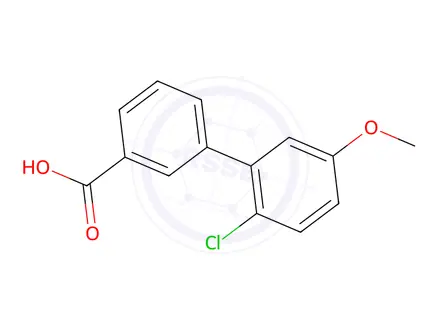 Chemical structure of 2'-Chloro-5'-methoxy-[1,1'-biphenyl]-3-carboxylic acid