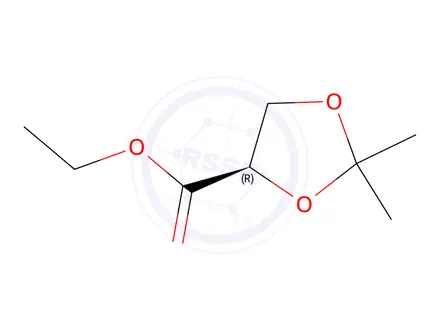 Chemical structure of Ethyl (R)-2,2-dimethyl-1,3-dioxolane-4-carboxylate