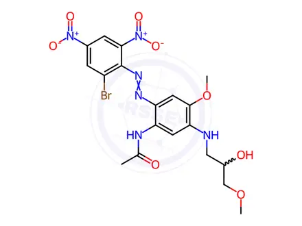 Chemical structure of N-[2-[(2-bromo-4,6-dinitrophenyl)azo]-5-[(2-hydroxy-3-methoxypropyl)amino]-4-methoxyphenyl]acetamide