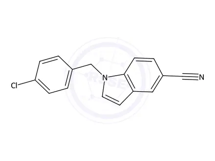 Chemical structure of 1-(4-chlorobenzyl)-1H-indol-5-yl cyanide