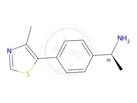 Chemical structure of (R)-1-(4-(4-methylthiazol-5-yl)phenyl)ethan-1-amine HCl