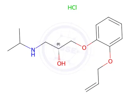 Chemical structure of (R)-[3-[2-(allyloxy)phenoxy]-2-hydroxypropyl]isopropylammonium chloride