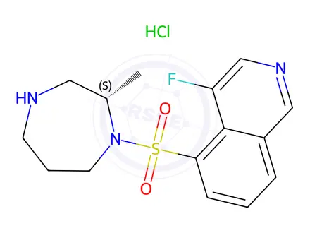 Chemical structure of (S)-4-Fluoro-5-((2-methyl-1,4-diazepan-1-yl)sulfonyl)isoquinoline hydrochloride