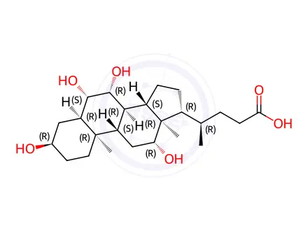 Chemical structure of 3α,6 β,7 β,12 β-Tetrahydroxy-5 β-cholanoic Acid