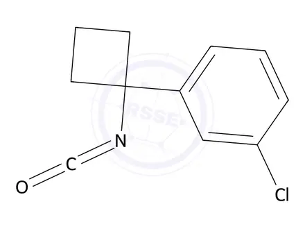 Chemical structure of 1-Chloro-3-(1-isocyanatocyclobutyl)benzene