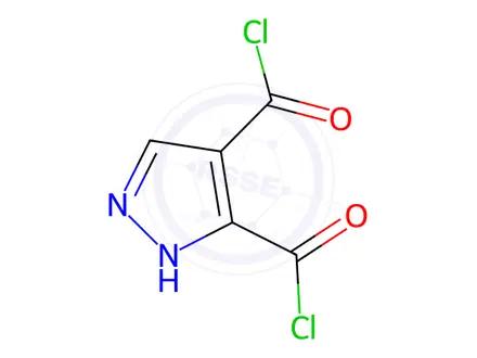 Chemical structure of 1H-Pyrazole-3,4-dicarbonyldichloride(9CI)