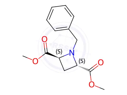 Chemical structure of rel-((2S,4S)-Dimethyl 1-benzylazetidine-2,4-dicarboxylate)