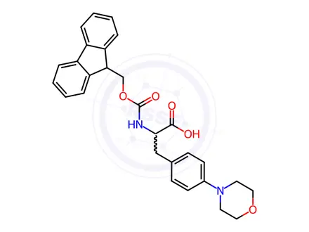 Chemical structure of N-Fmoc-4-(4-morpholinyl)-DL-phenylalanine