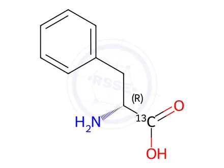 Chemical structure of 1-13C-D-Phenylalanine