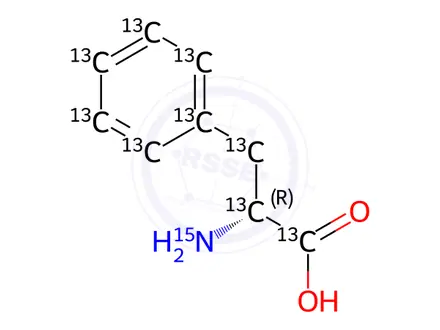 Chemical structure of L-13C915N-Phenylalanine