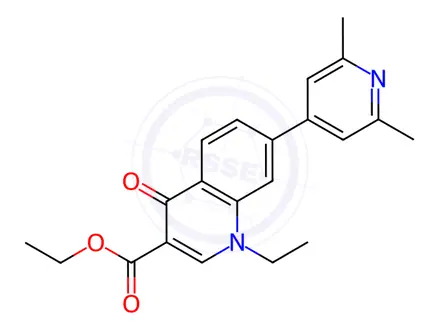 Chemical structure of ethyl 7-(2,6-dimethyl-4-pyridyl)-1-ethyl-1,4-dihydro-4-oxoquinoline-3-carboxylate