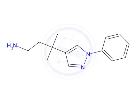 Chemical structure of 3-Methyl-3-(1-phenyl-1h-pyrazol-4-yl)butan-1-amine