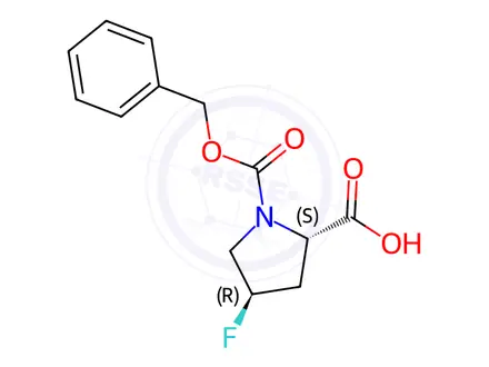 Chemical structure of Cbz-trans-4-fluoro-Pro-OH