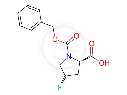 Chemical structure of Cbz-cis-4-fluoro-Pro-OH