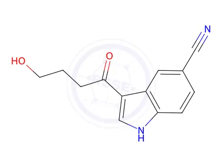 Chemical structure of 3-(4-Hydroxybutanoyl)-1H-indole-5-carbonitrile