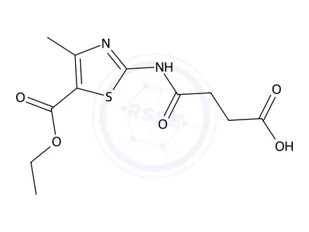 Chemical structure of 4-((5-(Ethoxycarbonyl)-4-methylthiazol-2-yl)amino)-4-oxobutanoic acid