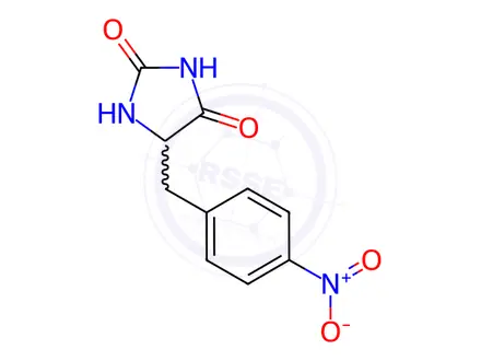 Chemical structure of 5-[(4-nitrophenyl)methyl]imidazolidine-2,4-dione