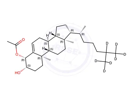 Chemical structure of 4-Beta-Hydroxy Cholesterol-d7 4-Acetate
