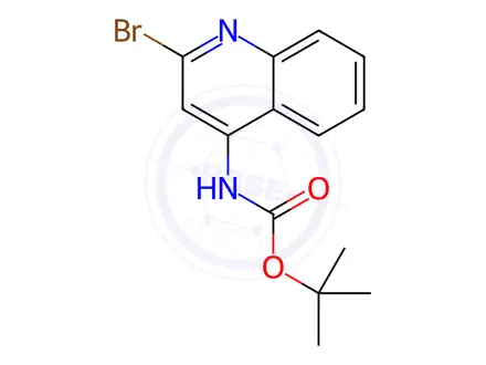 Chemical structure of Carbamic acid, N-(2-bromo-4-quinolinyl)-, 1,1-dimethylethyl ester