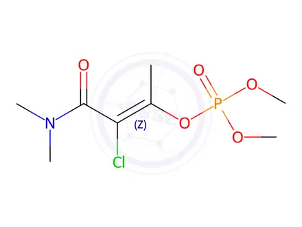 Chemical structure of (Z)-2-chloro-3-dimethoxyphosphoryloxy-N,N-dimethyl-but-2-enamide